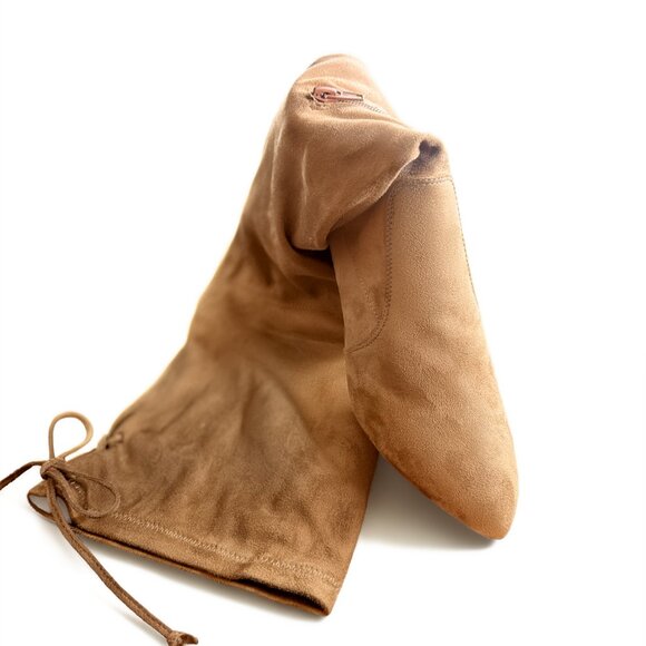 French Connection Women Jordan Over the Knee Sock Boots Size US 8.5 Taupe Tan - Picture 1 of 2